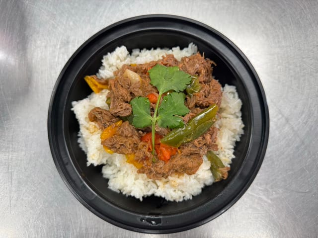 Ropa Vieja -Shredded Flank Steak.