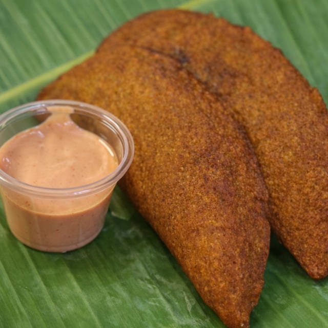 Alcapurrias - Plantain stuffed with beef.